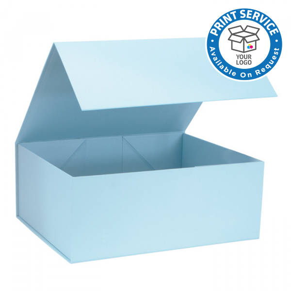Blue cardboard store box